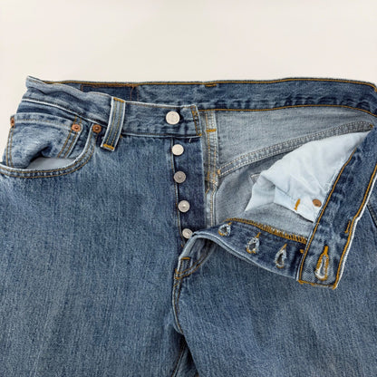 Levi's 501 Original Fit Straight Leg Button Fly Jeans 34x29 Blue Medium Wash