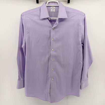 Brooks Brothers Non-Iron Dress Shirt Supima Cotton 16-33 Lavender Purple Mens