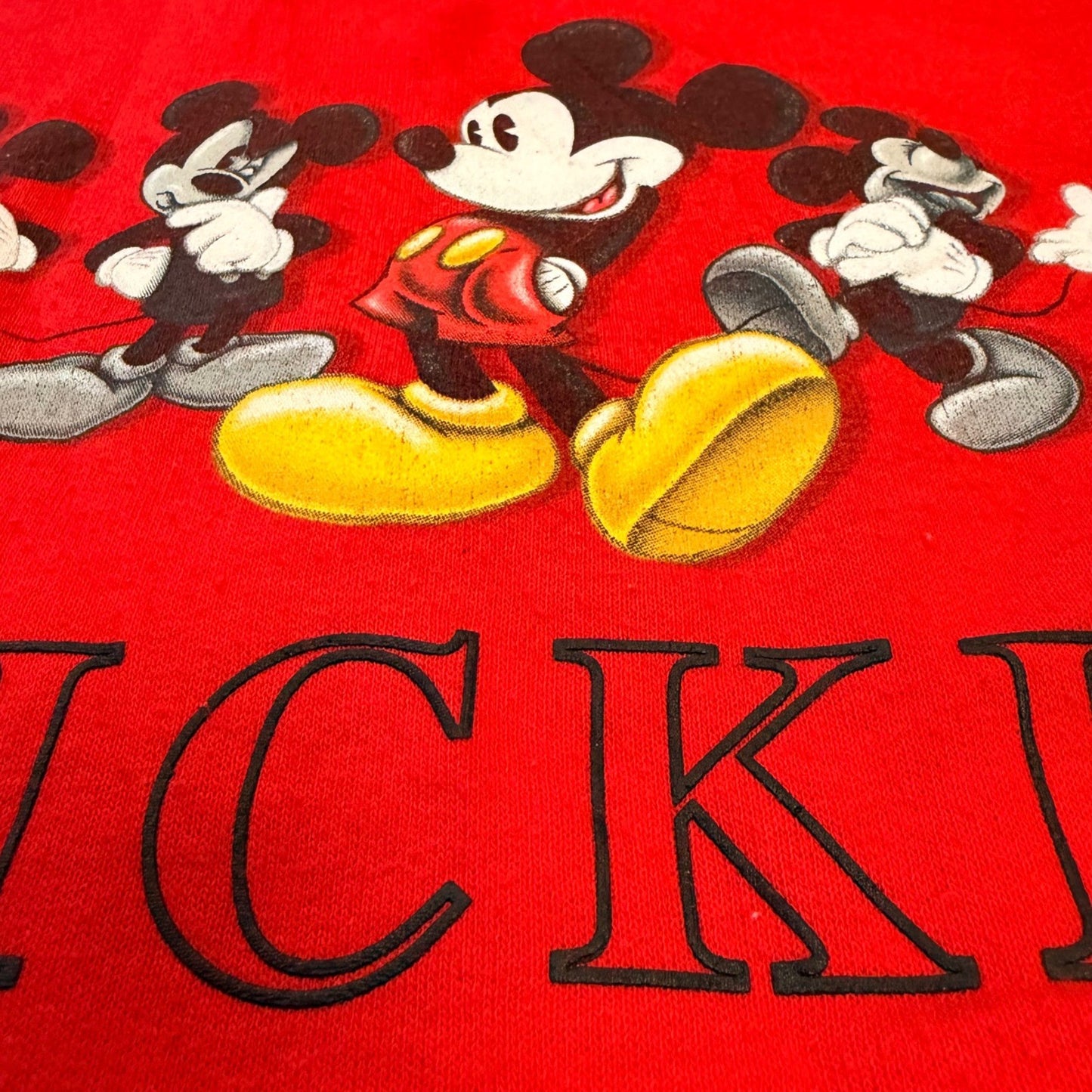 Official Disney Store Mickey Mouse Graphic Sweatshirt Embroidered Large Red
