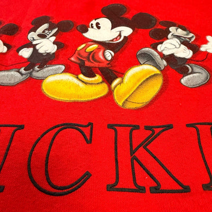 Official Disney Store Mickey Mouse Graphic Sweatshirt Embroidered Large Red