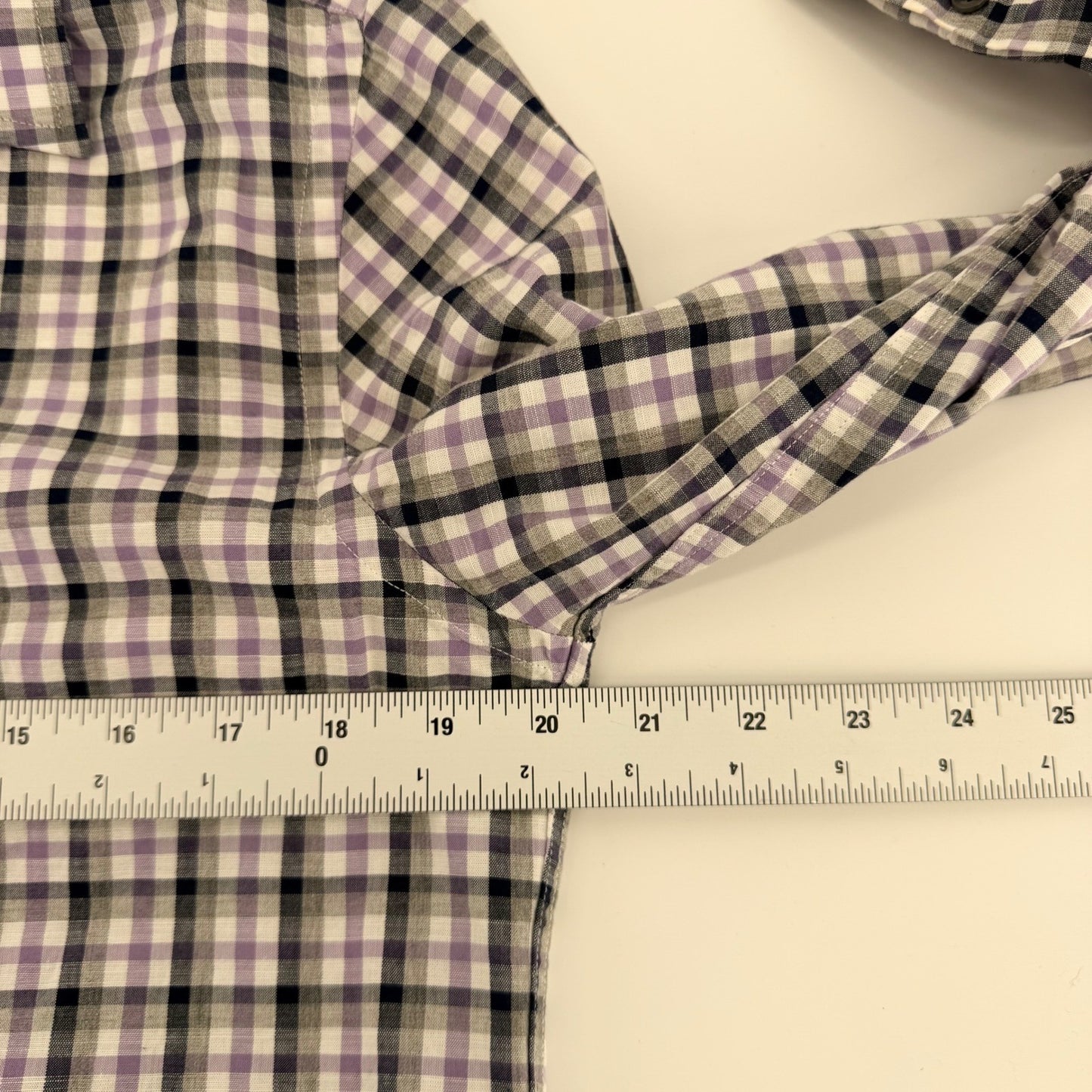 UNTUCKit Cecio Slim Fit Plaid Button Down Shirt Purple Grey Mens Medium M