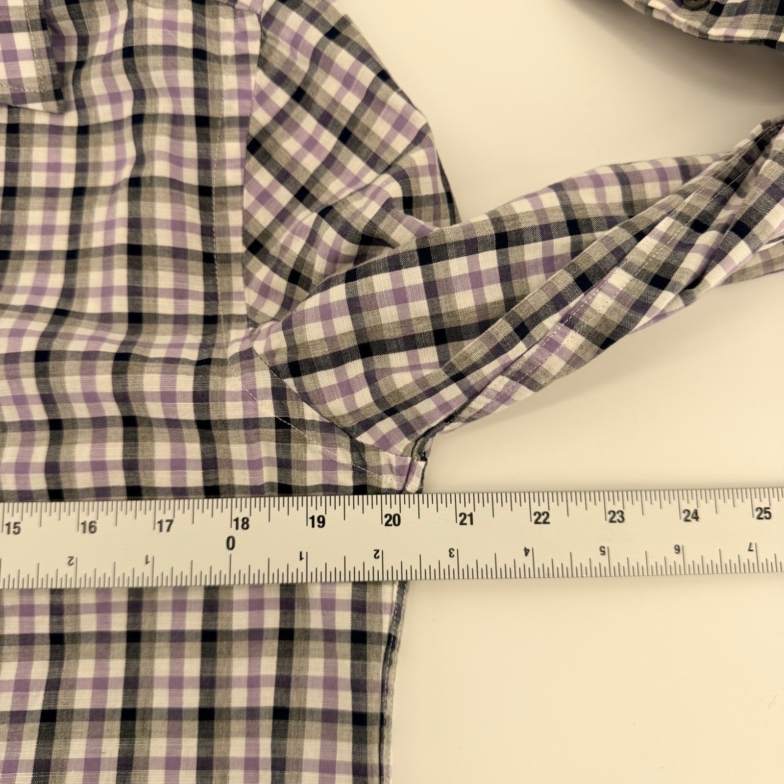 UNTUCKit Cecio Slim Fit Plaid Button Down Shirt Purple Grey Mens Medium M