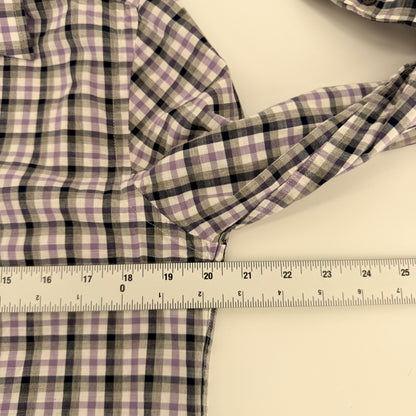 UNTUCKit Cecio Slim Fit Plaid Button Down Shirt Purple Grey Mens Medium M