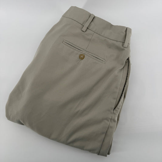 Polo Golf Ralph Lauren Pleated Khaki Trousers Relaxed Fit Cuffed 34x34 Tan