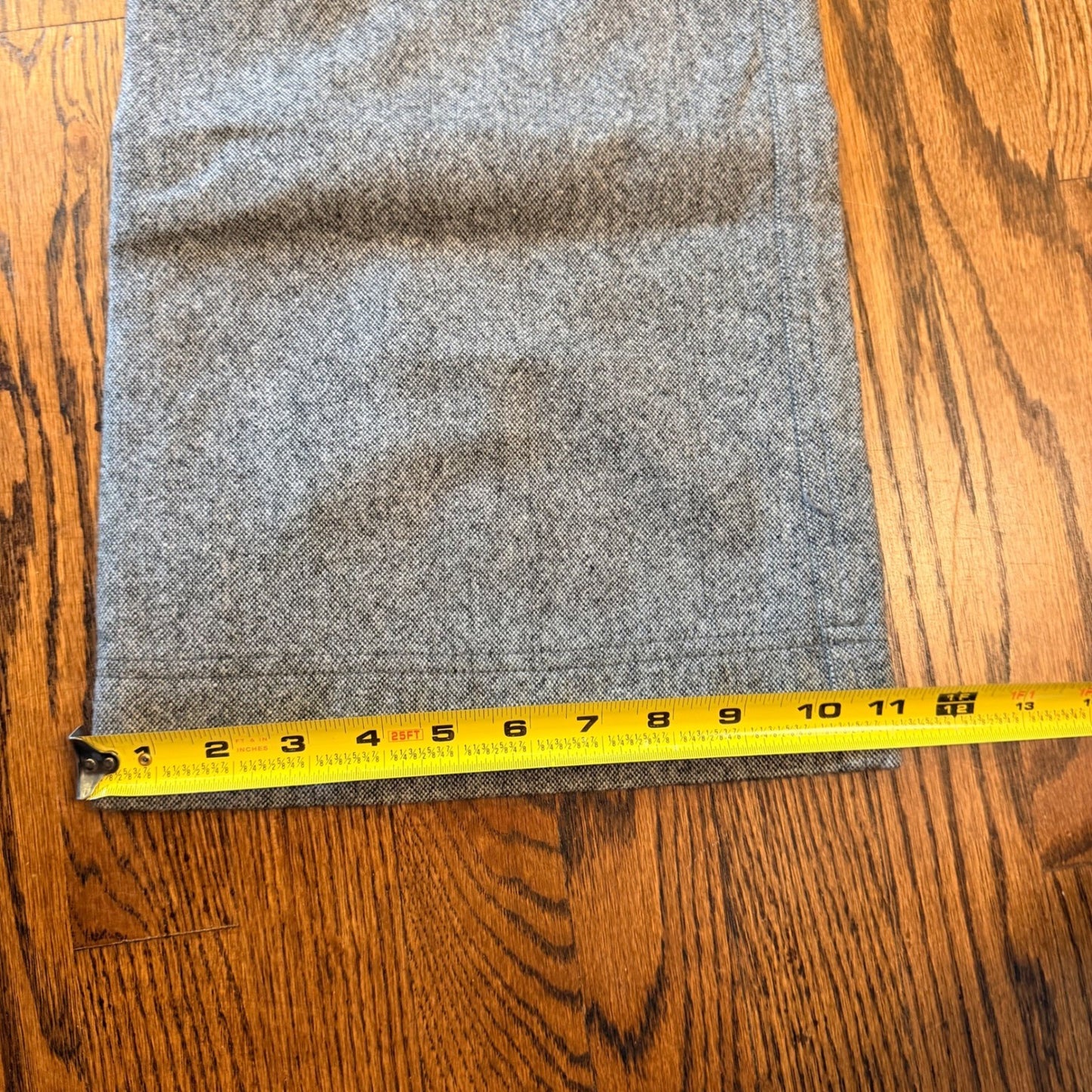 American Eagle Wool Blend Tweed Wide Leg Trousers Sz 14 Gray Herringbone Preppy