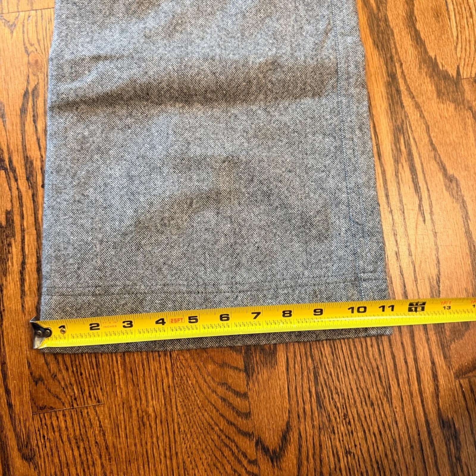 American Eagle Wool Blend Tweed Wide Leg Trousers Sz 14 Gray Herringbone Preppy