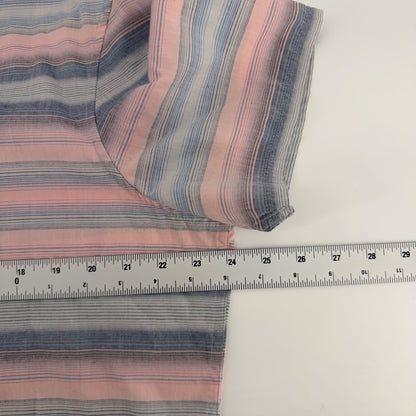 Original Penguin Heritage Slim Fit Striped Short Sleeve Button Down XL Pink Blue