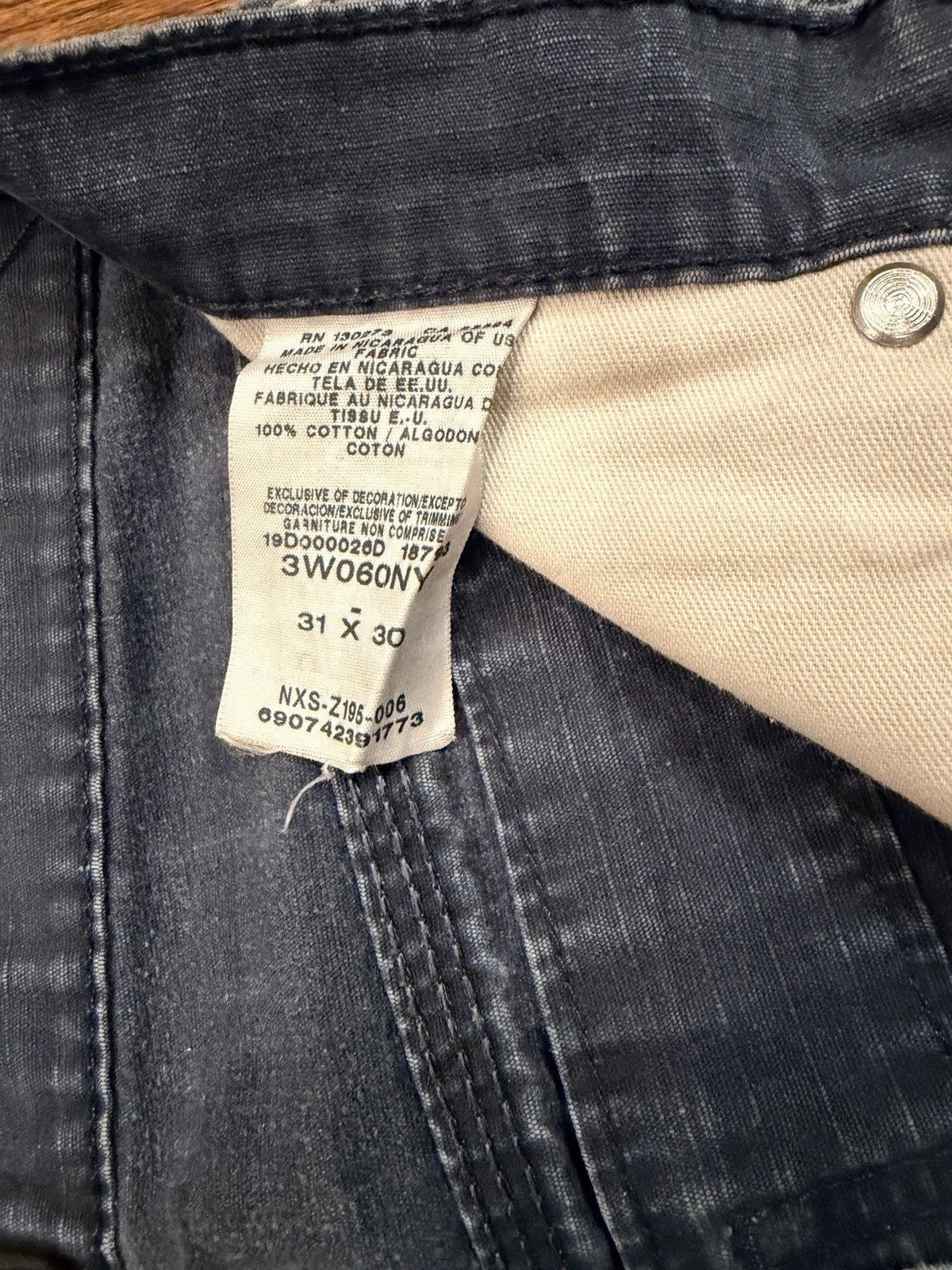 Wrangler Riggs Workwear Ripstop Pants 31x30 Blue Distressed Carpenter