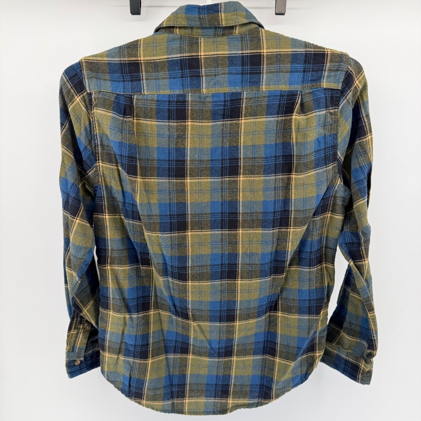 Lee Regular Fit Flannel Shirt Plaid Long Sleeve Workwear Casual Med Blue Olive