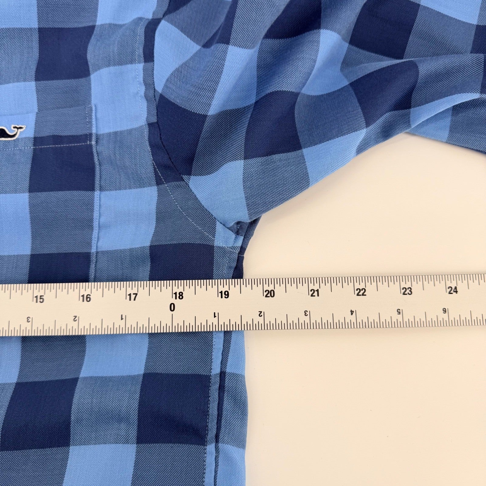 Vineyard Vines Performance Tucker Shirt Blue Buffalo Check Plaid Small 1W1954