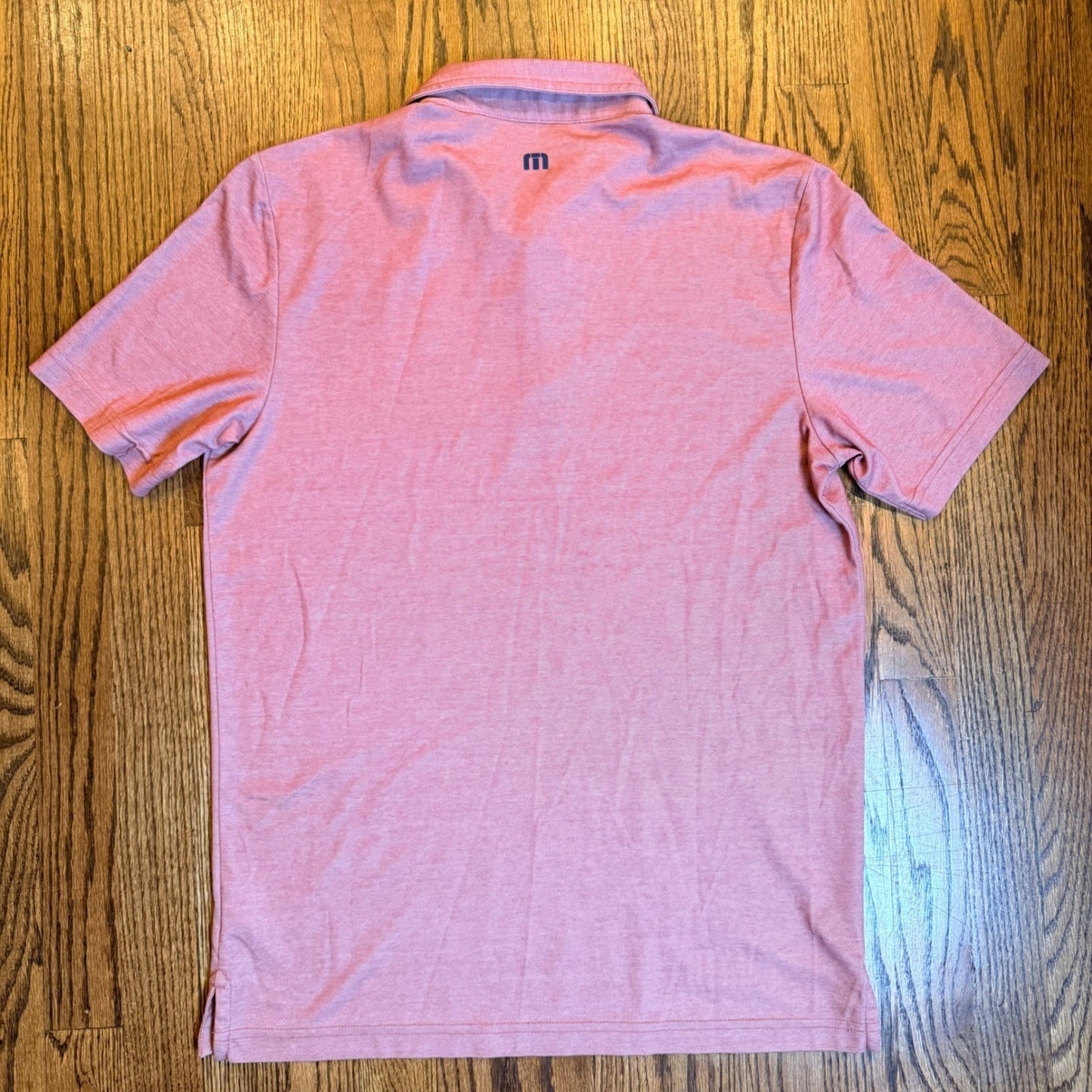 Travis Mathew Men's Pima Cotton Blend Stripe Polo Shirt Size M Pink Heather