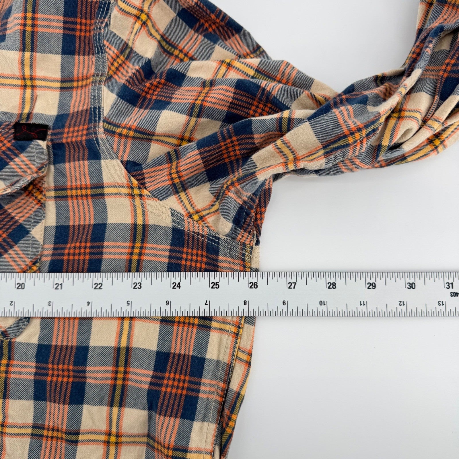 LRG Lng Wovens Plaid Button Down Shirt Long Sleeve Streetwear 3XL Blue Orange