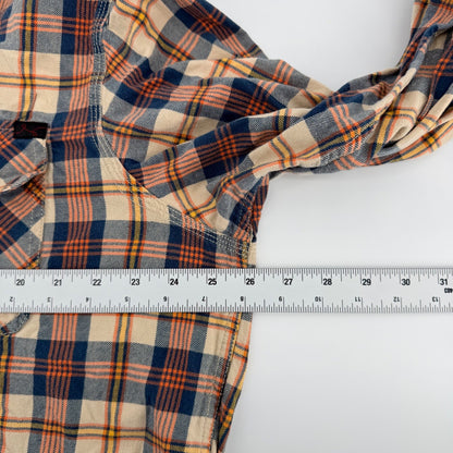 LRG Lng Wovens Plaid Button Down Shirt Long Sleeve Streetwear 3XL Blue Orange
