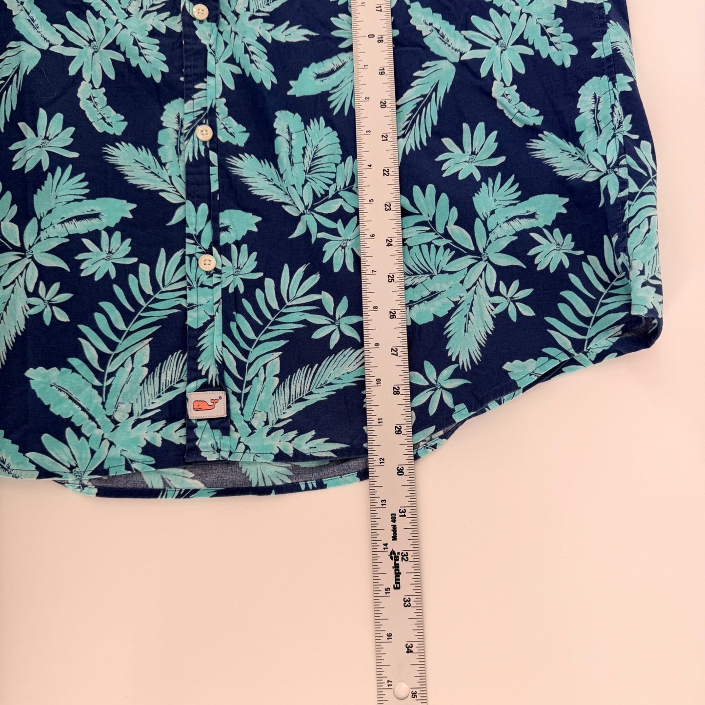 Vineyard Vines Slim Fit Murray Shirt Tropical Floral SS Button Down XL Blue Teal