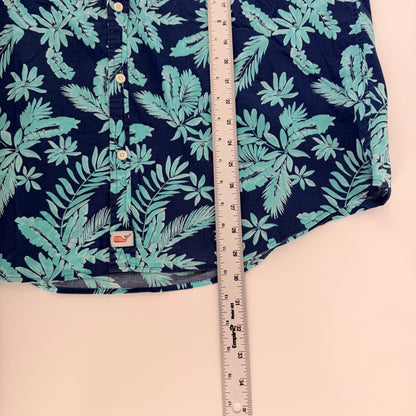 Vineyard Vines Slim Fit Murray Shirt Tropical Floral SS Button Down XL Blue Teal
