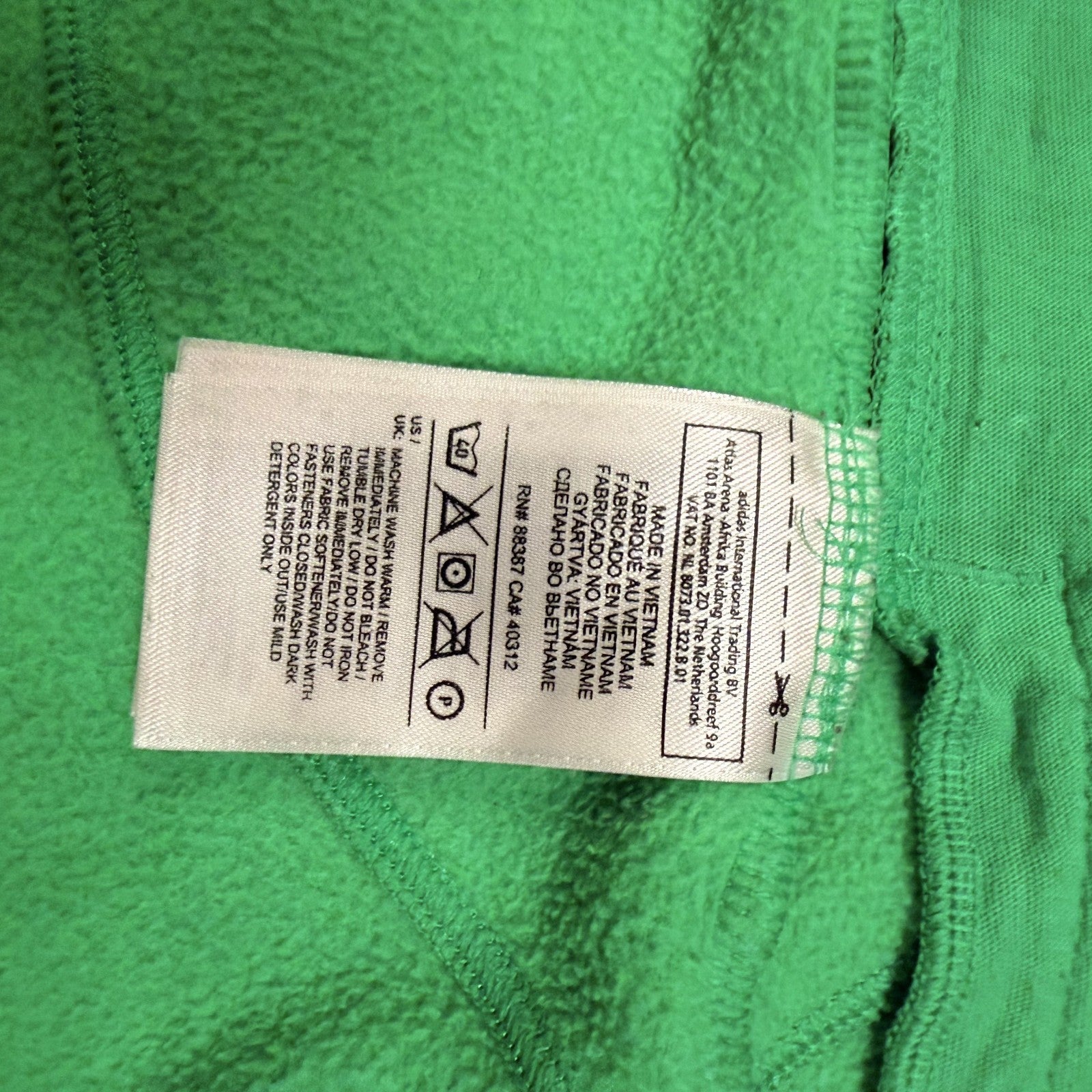 Adidas Jacket Womens Small Green Polar Fleece Full Zip Long Sleeve Running