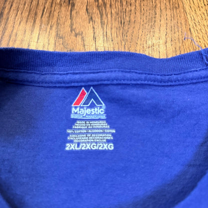 Vintage Majestic Tampa Bay Lightning NHL Long Sleeve Graphic T-Shirt 2XL Blue