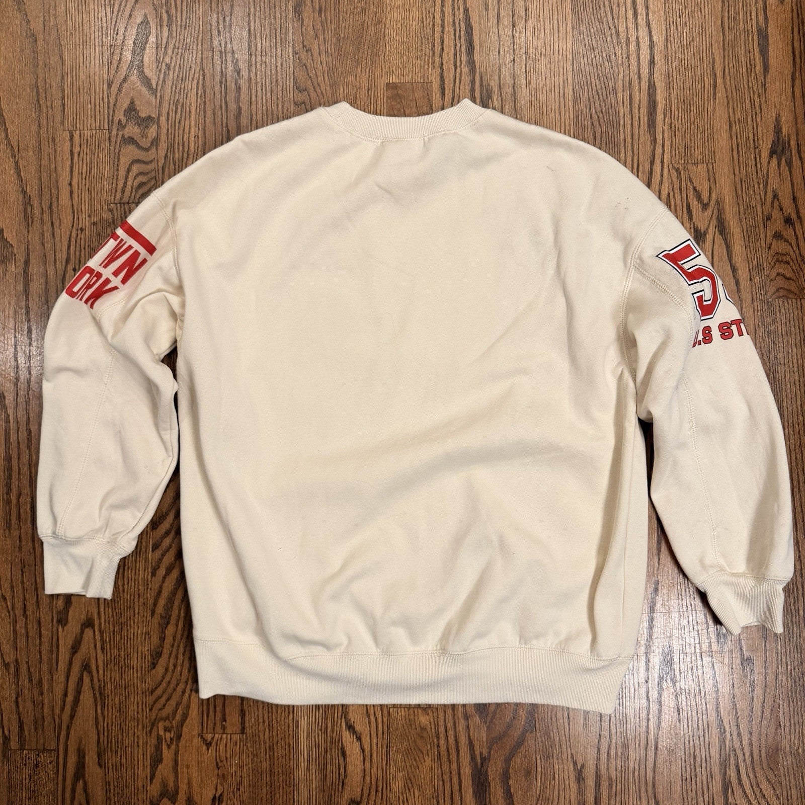 Divided H&M Oversized Printed Sweatshirt Light Beige Size M
