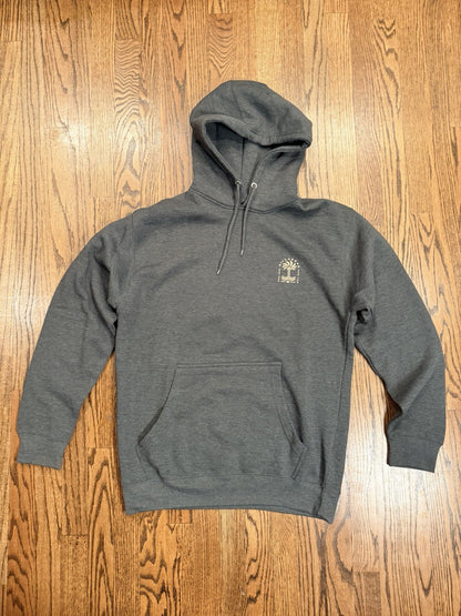 Billabong Youth L (adult s) Pullover Hoodie Sweatshirt Grey/peach Cotton