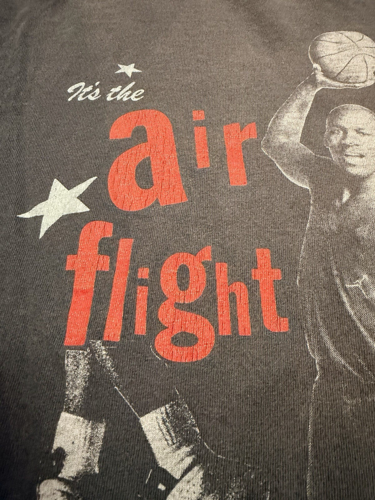 Vintage 90s Nike Air Jordan Flight School T Single Stitch Black Salesman 6 SZ XL