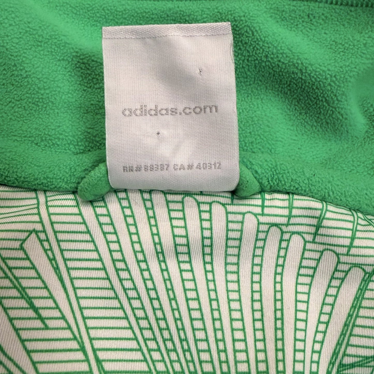Adidas Jacket Womens Small Green Polar Fleece Full Zip Long Sleeve Running