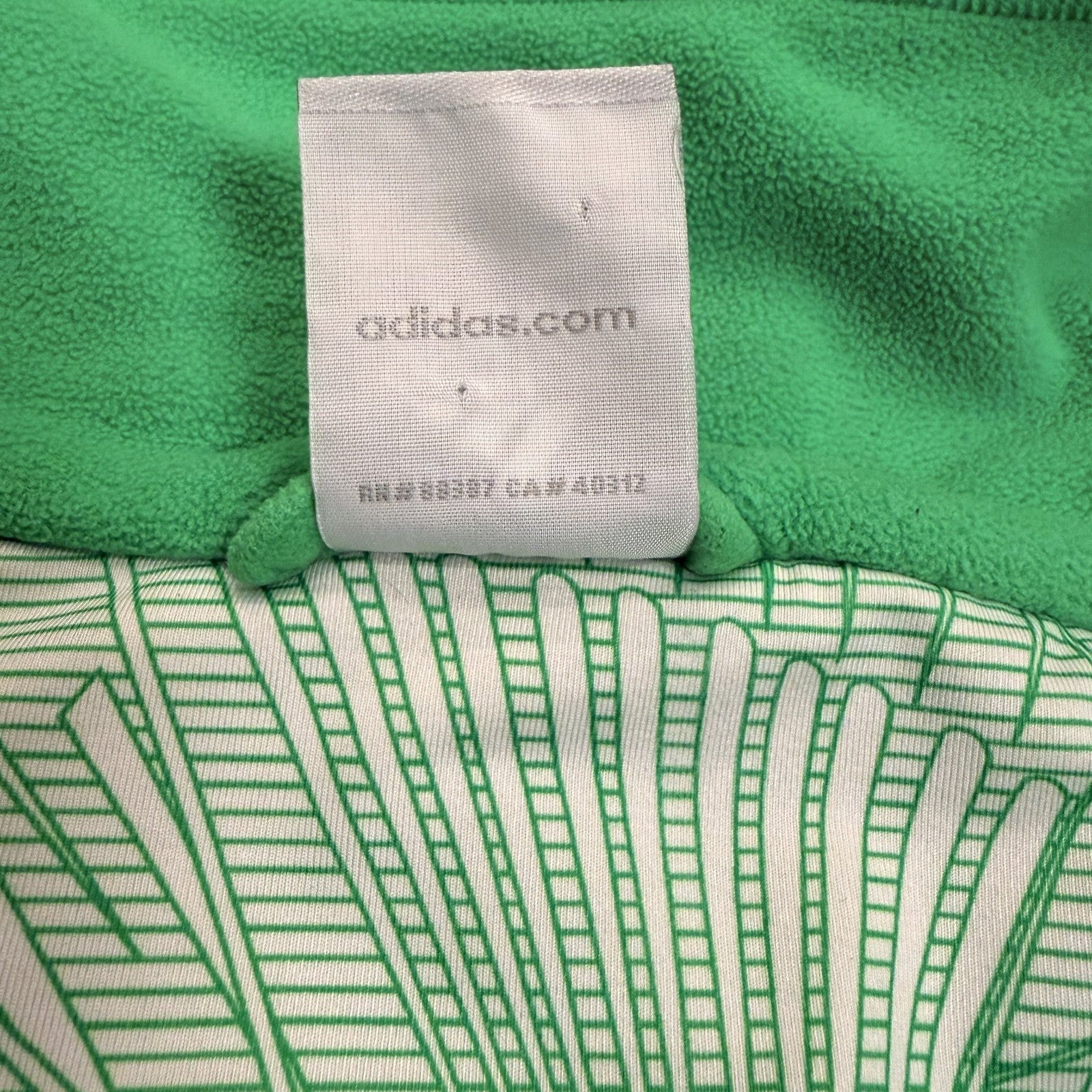 Adidas Jacket Womens Small Green Polar Fleece Full Zip Long Sleeve Running