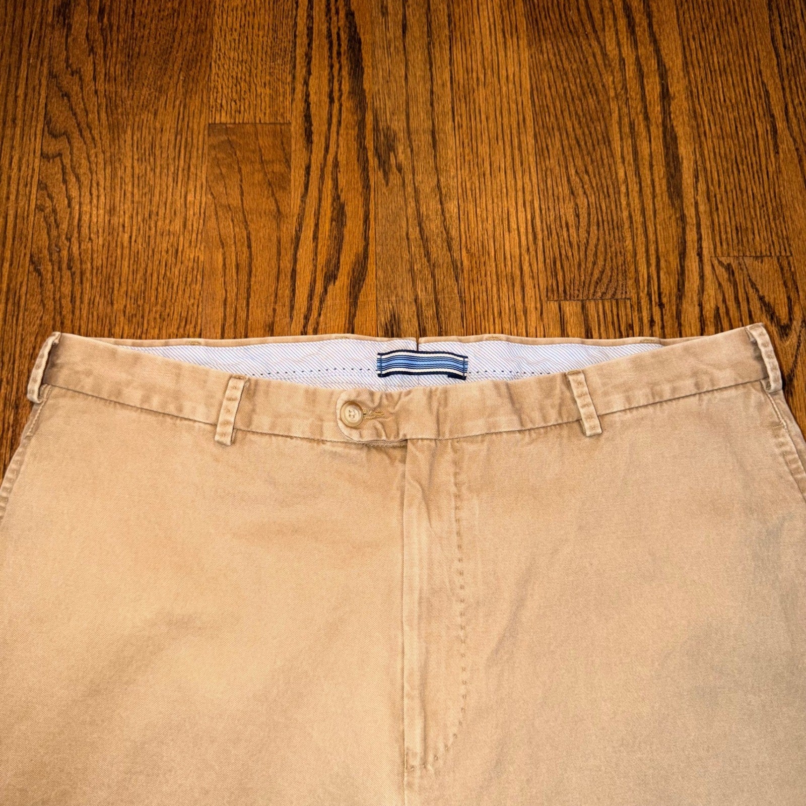 Peter Millar Pima Cotton Chino Pants Flat Front 36 Khaki Tan Preppy Casual