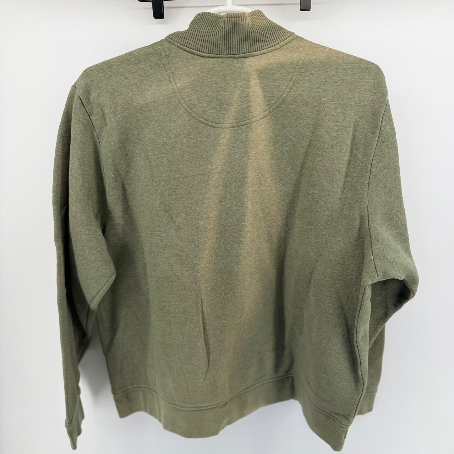Orvis Quarter Zip Pullover Sweatshirt Fly Fishing Logo XXL Olive Green Heather