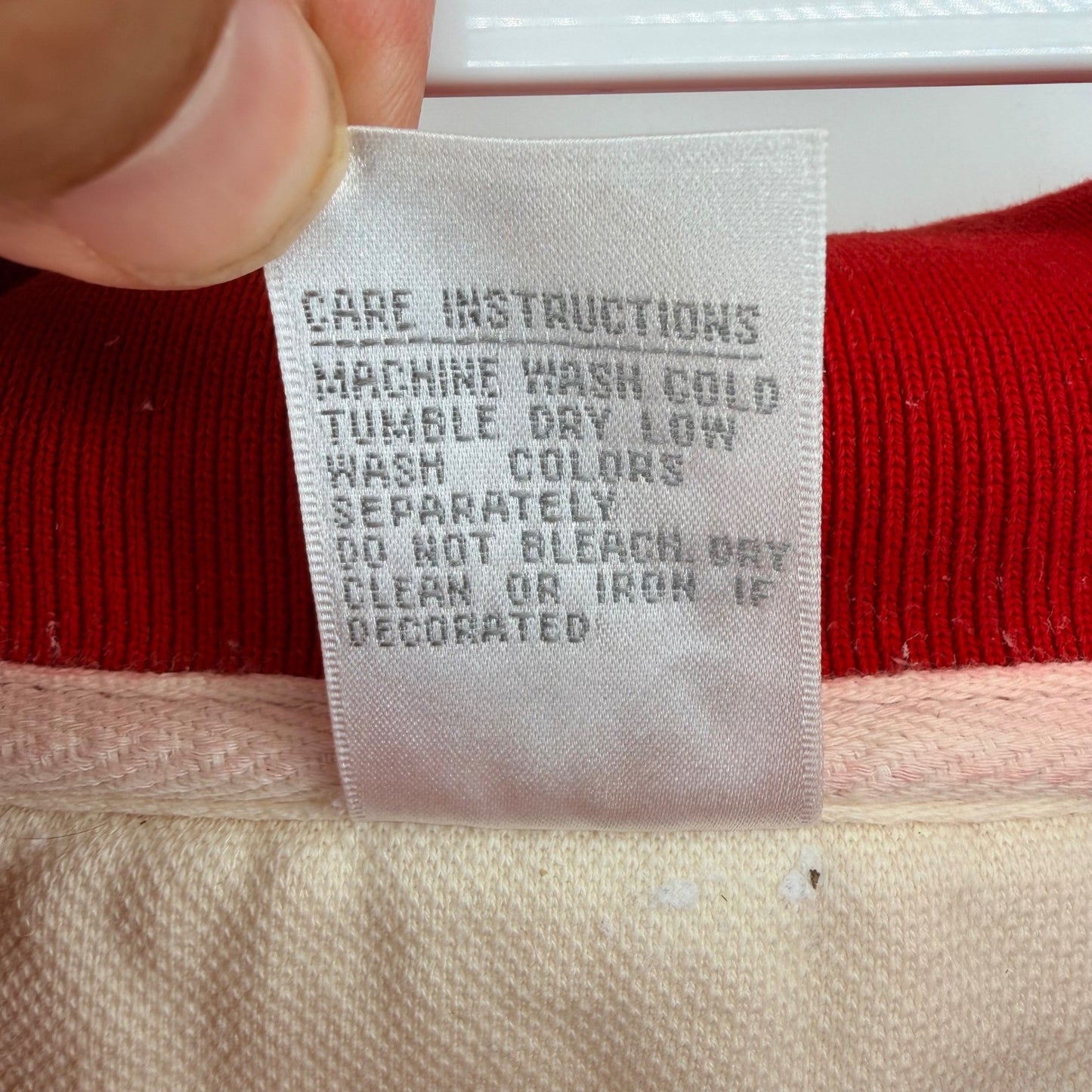 BAC Premier Vintage Collared Sweatshirt Inn At Spanish Head Cream Red Large