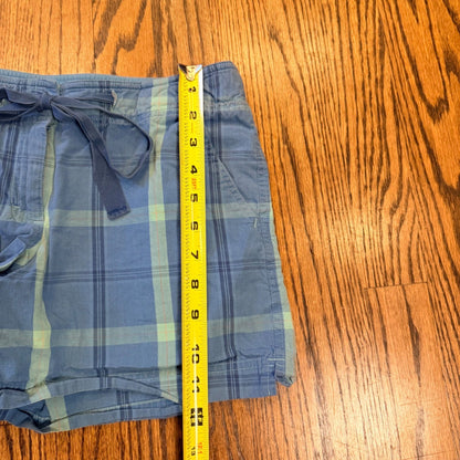 Tommy Bahama Relax Plaid Shorts Drawstring Waist Size 0 Blue Green