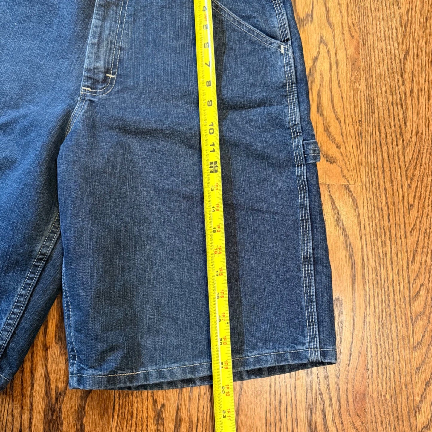 Lee Dungarees Carpenter Denim Shorts Utility Hammer Loop 34 Blue Baggy Y2K