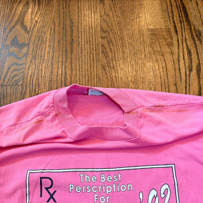 Vintage 92 Bloomsday St Lukes Med Staff Raceday Single Stitch T Sz L Pink 90s