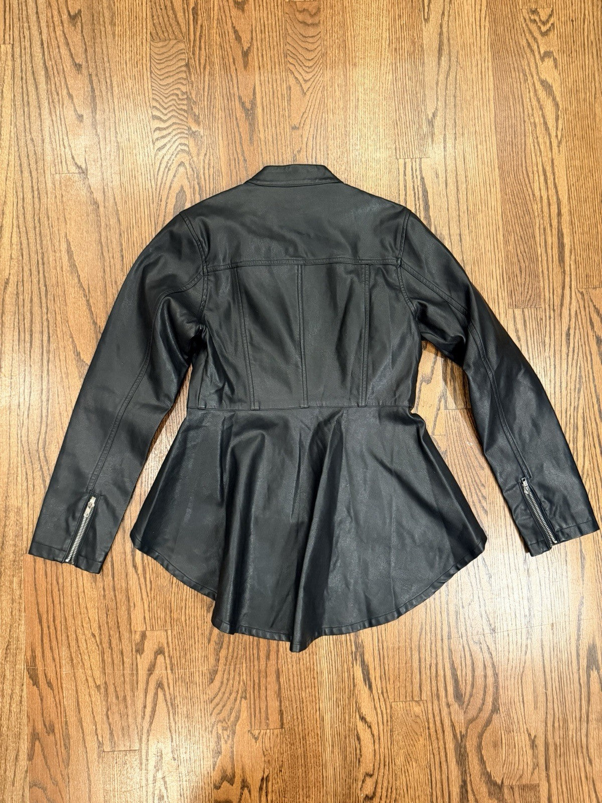 Hayden Los Angeles Womans Full Zip Jacket Black Solid Small Cotton Blend