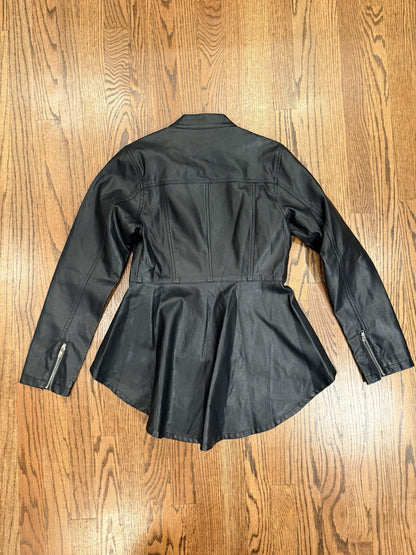 Hayden Los Angeles Womans Full Zip Jacket Black Solid Small Cotton Blend