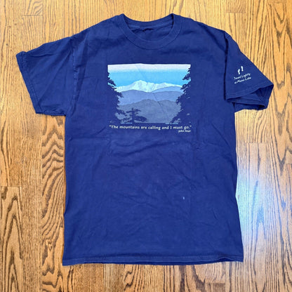 Liberty Graphics John Muir Mountain T-Shirt Blue Large Hiking Mountain