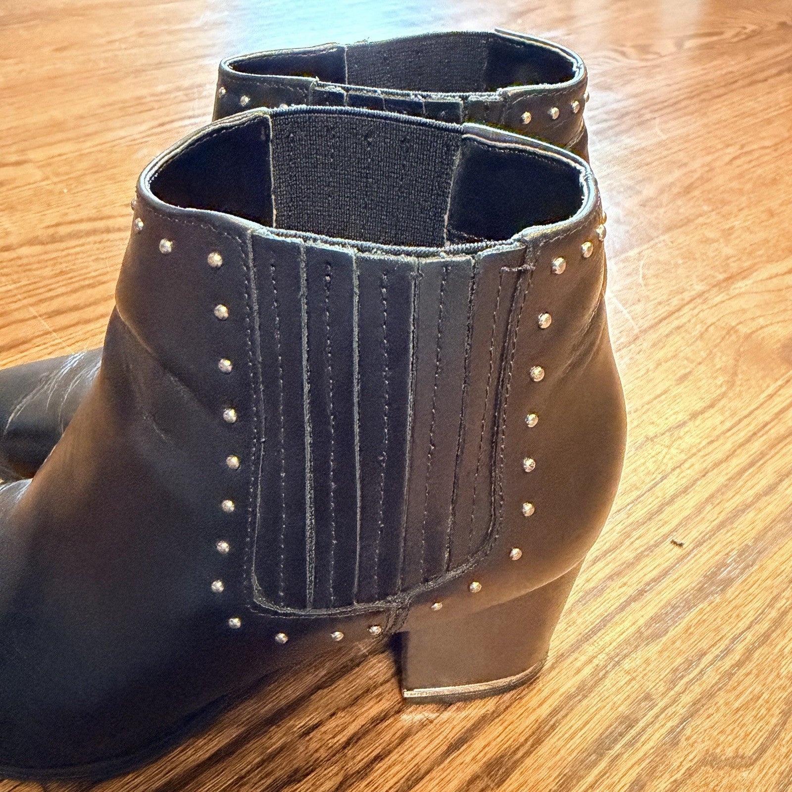 Michael Kors Gemma Leather Ankle Boot Charcoal Size 6