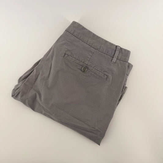 Bonobos Washed Chino Shorts 9 Inch Inseam Casual Preppy Cotton 33 Grey