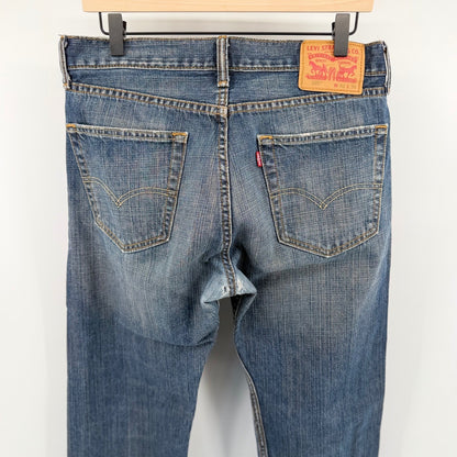 Levi's 505 Regular Fit Straight Leg Jeans Medium Wash Denim 32x30 Blue Mens