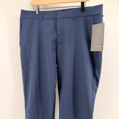 Lululemon New Venture Trouser Slim Fit Pique Tech Pants 38W Navy Blue Athleisure