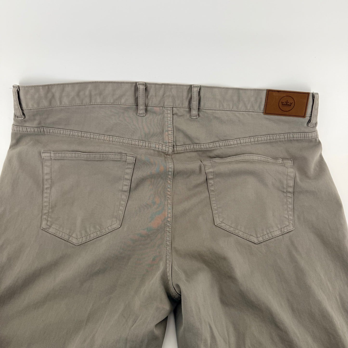 Peter Millar Crown 5-Pocket Pants Straight Leg Chino Golf Trousers 38 Grey Prep