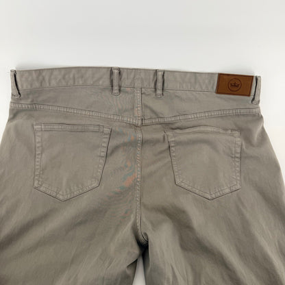 Peter Millar Crown 5-Pocket Pants Straight Leg Chino Golf Trousers 38 Grey Prep