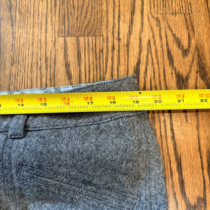 American Eagle Wool Blend Tweed Wide Leg Trousers Sz 14 Gray Herringbone Preppy