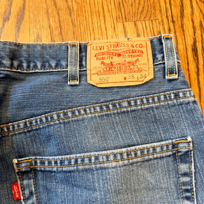 Levi's 550 Relaxed Fit Vintage 2004 Mens Jeans 38x34 Blue Denim Baggy Loose