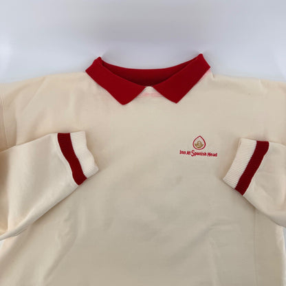 BAC Premier Vintage Collared Sweatshirt Inn At Spanish Head Cream Red Large