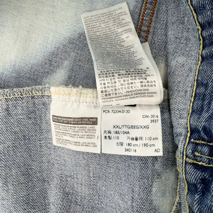 Levis 72334 Trucker Jacket Bleach Wash NVR ALN Graphic Denim XXL Blue Pink 2016