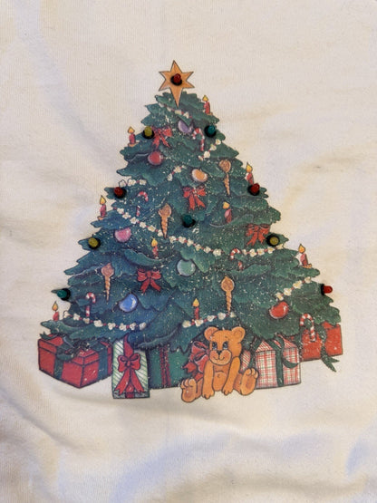 Vintage Oneita Light-Up Christmas Tree Sweatshirt M – 80s/90s Holiday Crewneck