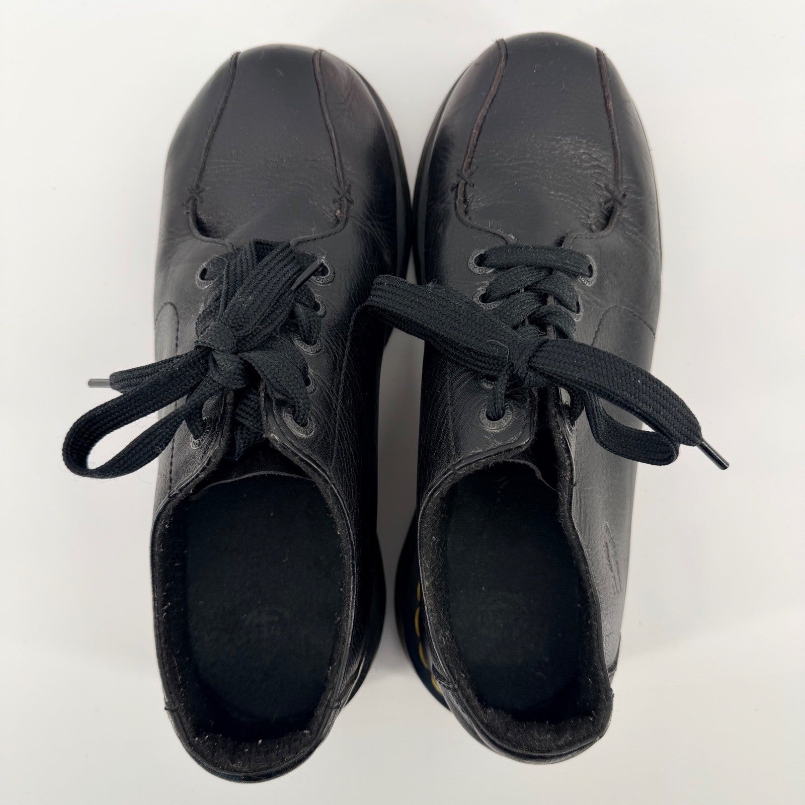 Dr. Martens Platform Square Toe Oxford Black Leather Shoes Unisex Men 8 Women 9