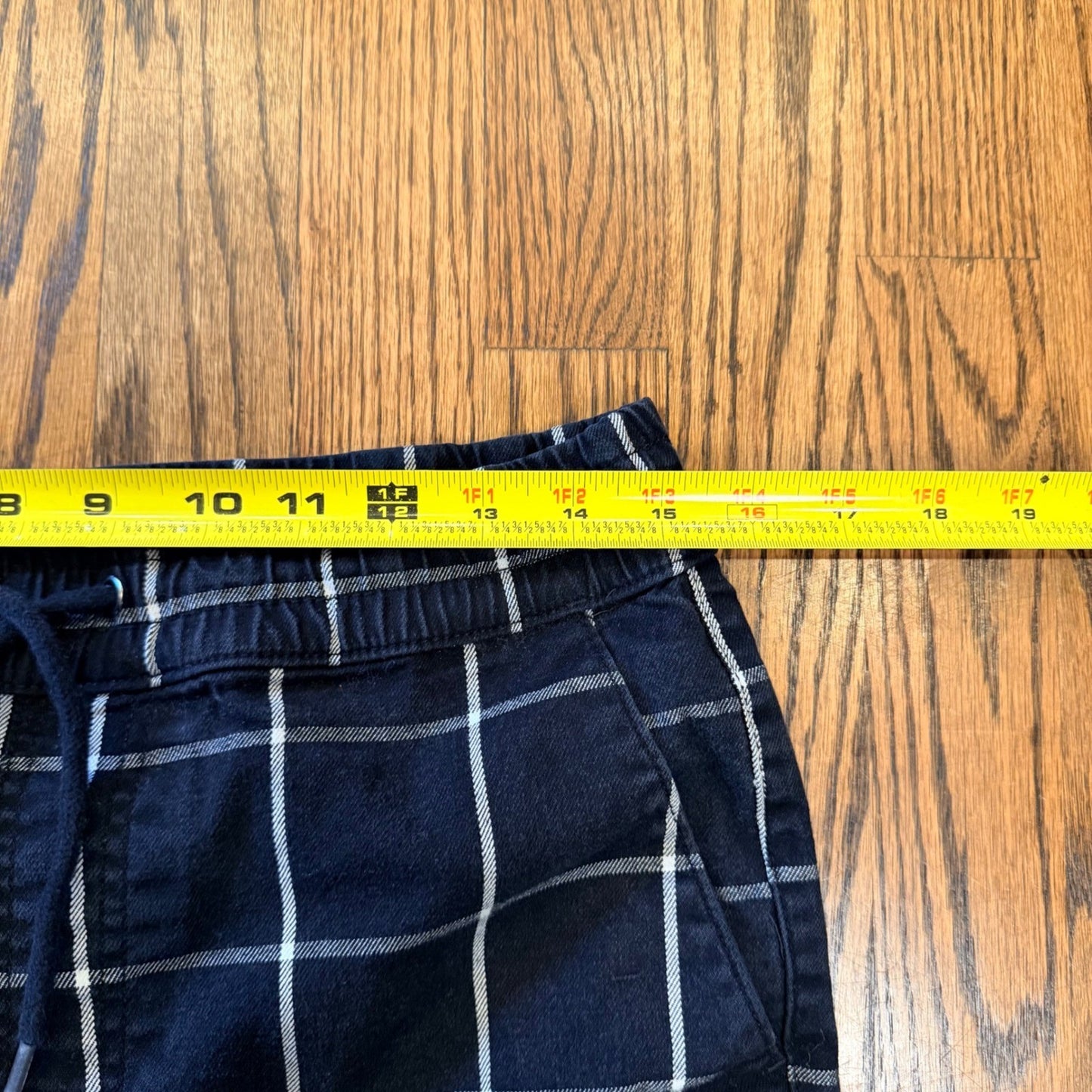 Hot Topic Grid Print Cargo Pants Slim Jogger Multi-Pocket Size M Black White