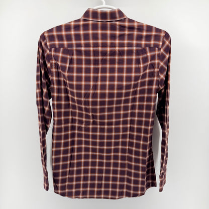 Rodd & Gunn Sports Fit Plaid Button Up Shirt Cotton Bordeaux Purple Small