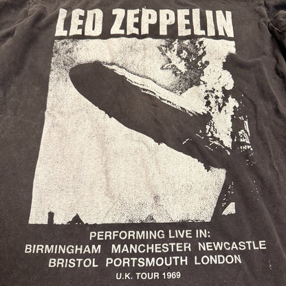 Hot Topic Led Zeppelin Graphic Hoodie Tour 1969 Band Tee Size M Black
